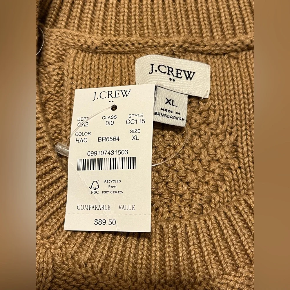 NEW J. Crew Factory Cotton Cable Knit Sweater Vest